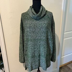 MISSLOOK Heathered Green Cowl Neck Sweater